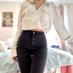 cream/beige banana republic quarter zip sweater!